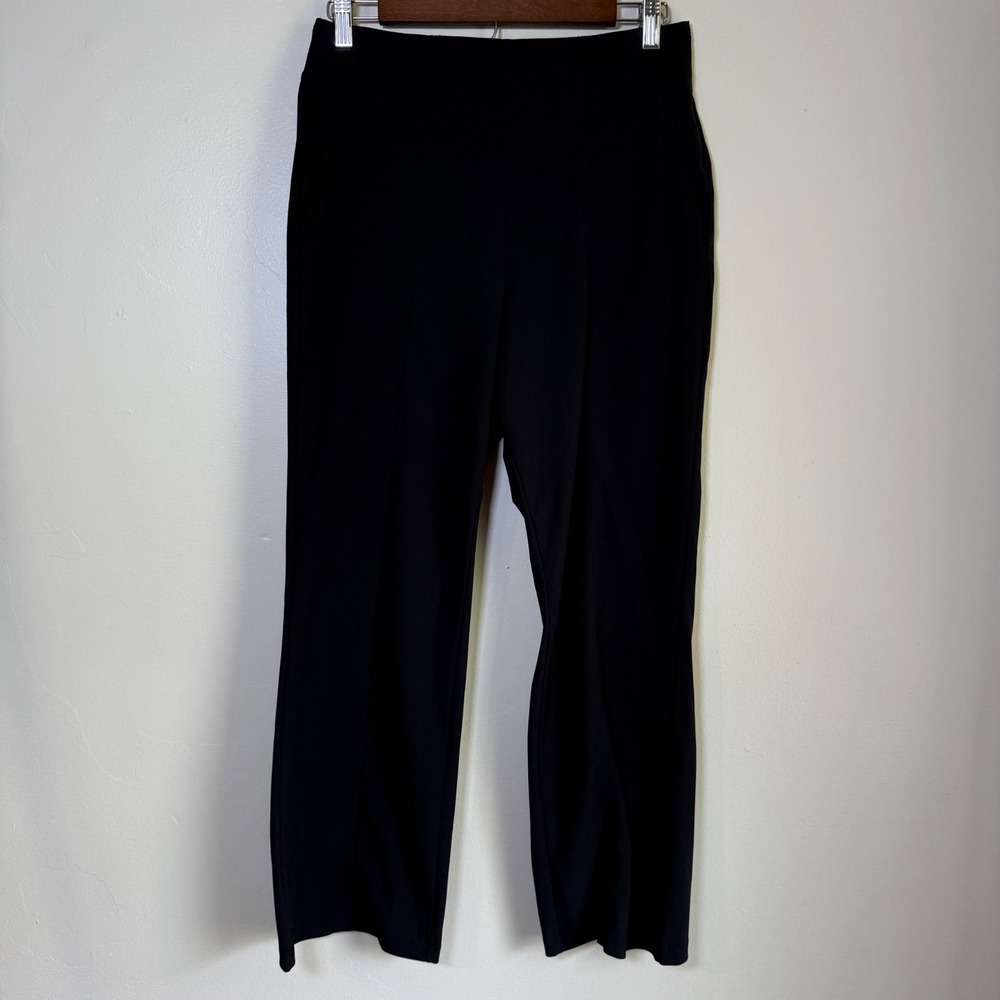 Athleta Cosmic Kick Flare Pant Mid Rise Technical Trousers Size 10 Black